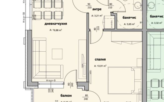 Zweizimmerwohnung in La Mer Diamond, Sweti Wlas ID: 35161