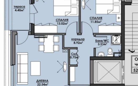 Drei-Zimmer-Wohnung in Burgas, Stadtteil Azimut ID: 46405